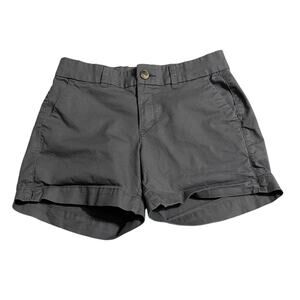 Old Navy Womens Shorts Size 2 Everyday Short Mid Rise Stretch Gray Zip Fly Chino